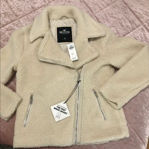 Hollister faux sheepskin biker jacket